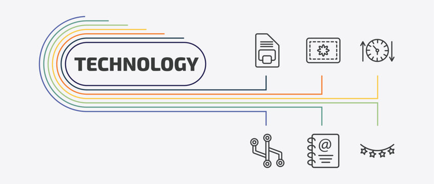 technology outline icon set. thin line , uptime and downtime, version control, email agenda and more icons. editable vector