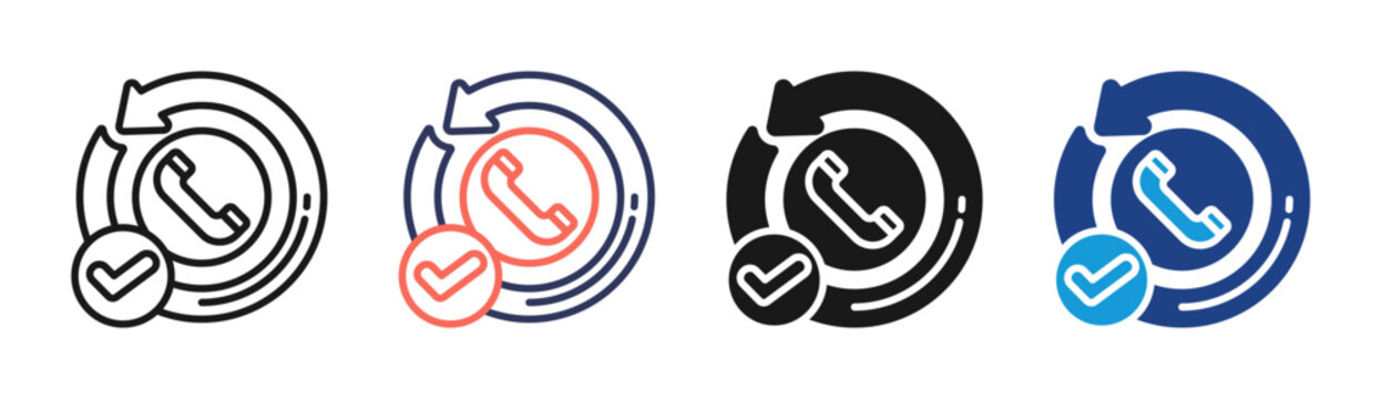 Verified Call icon set multiple style collection