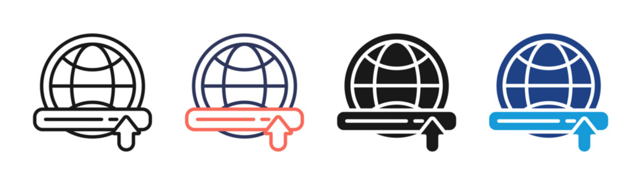 Global Network icon set multiple style collection