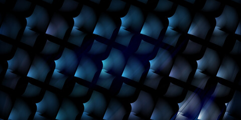 Fototapeta premium Abstract geometric pattern with blue glowing curved shapes