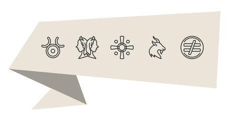 zodiac outline icon set. thin line zinc, gemini, capricorn, inequality icons. editable vector
