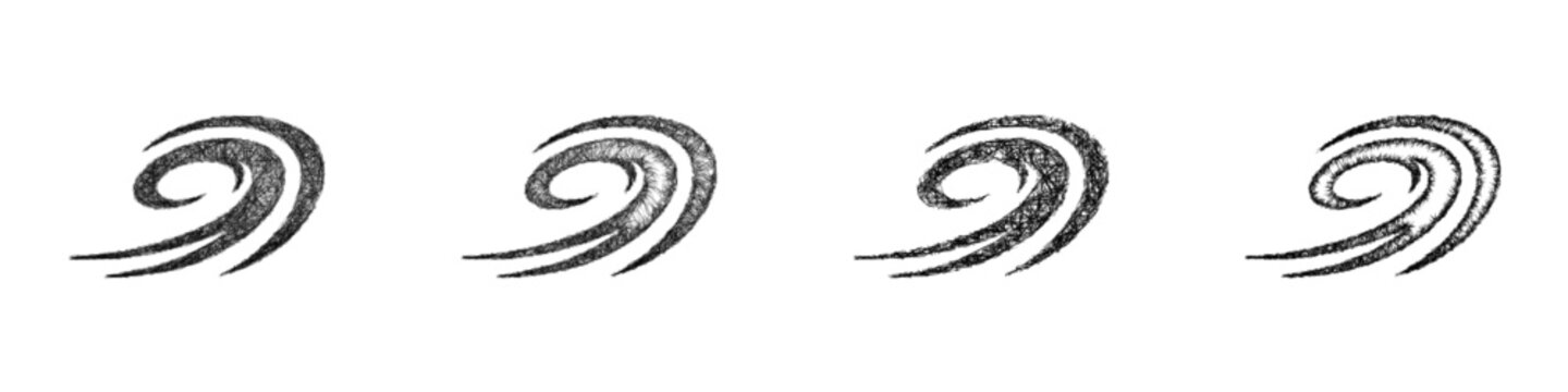 Monochrome sketch drift logo design set