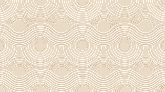 Minimalist Zen Garden Raked Sand Waves Vector Pattern &ndash; Serene Meditative Design