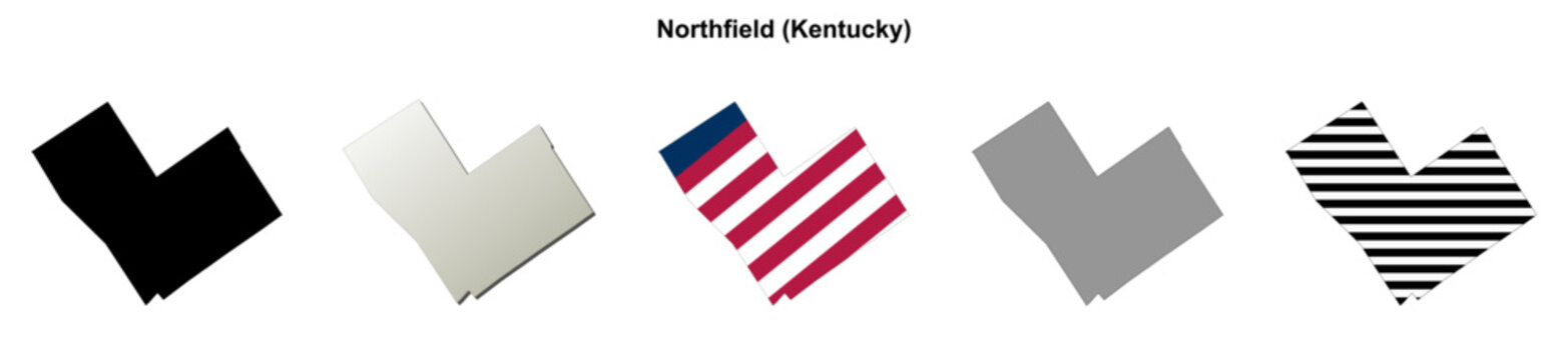 Northfield (Kentucky) blank outline map set