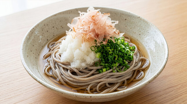 越前おろしそば。大根おろしと鰹節が食欲をそそる和食。