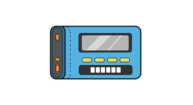 Retro pager communication device in flat design