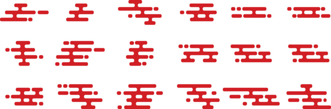 Japanese Clouds Vector Art, Icons. Japanese Cloud Modern Simple Geometry Pattern .