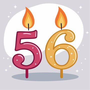 Birthday Candles Number 56