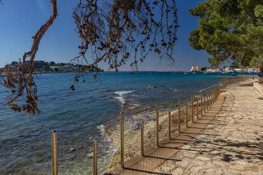 Panoramic view of Porec city on the Adriatic coast in Croatia
