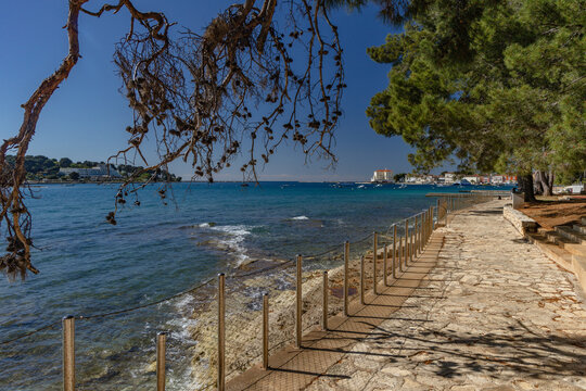 Panoramic view of Porec city on the Adriatic coast in Croatia