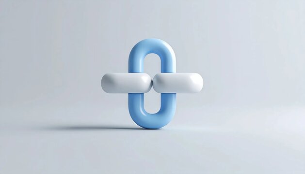 3D chain link with arrow affiliate link icon isolated on white backgro