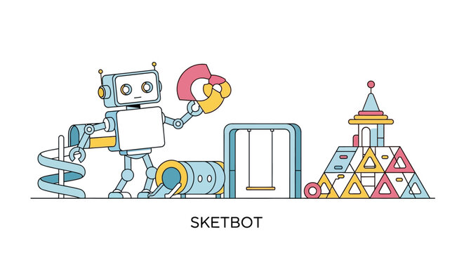 Robotic Toy Building Playground Structure - Creative Play and Imagination