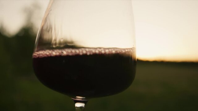 Witness the elegance of red wine swirling in a glass as the sun sets. Each pour captures the essence of fine living and the joy of savoring luxury