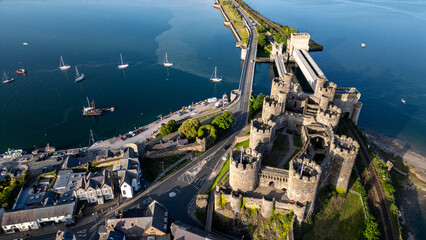 Aerial View of Conwy Castle and Surroundings © iSky Media
