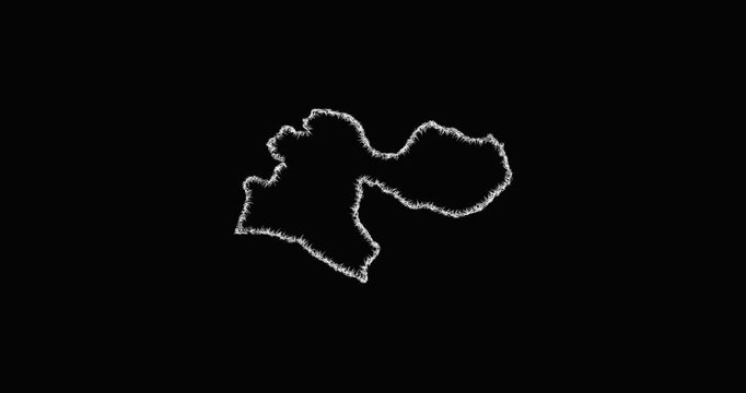 Sketch Tehran outline map animation - smooth progressive reveal
