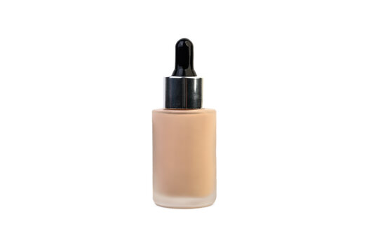 Foundation bottle isolated on white background.