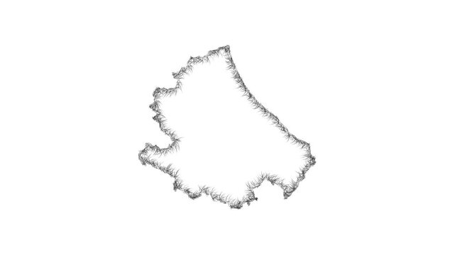 Sketch Abruzzo outline map animation - smooth progressive reveal