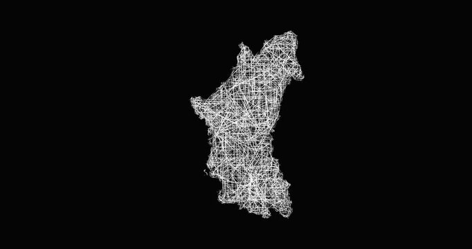 Sketch Perak outline map animation - smooth progressive reveal