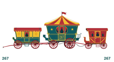 Vintage Circus Train Wagons: Entertainment, Travel, Retro Style © Aska
