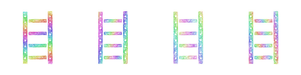 Rainbow sketch steel ladder icon design set © David Zydd