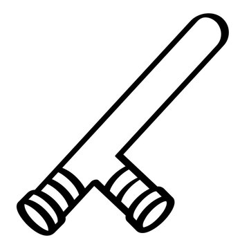 police baton nightstick weapon law enforcement doodle outline