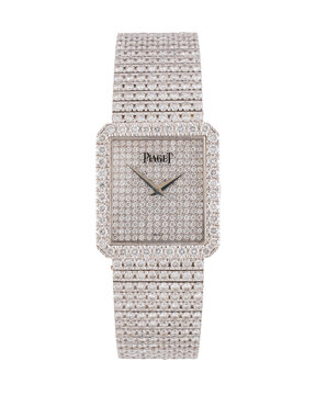 Piaget hand-wound watch, Protocole model, reference 91544, 18kt white gold case with integrated bracelet. Milan, Italy, February 13, 2026