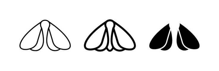 Moth Icons, Insect Silhouettes, Vector Graphics for Nature Designs © Saifur