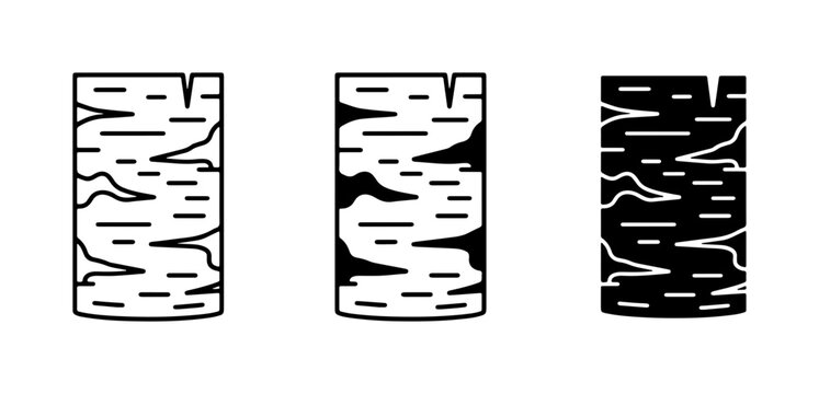 Birch Bark Textures, Natural Wood Patterns, Tree Bark Vector Graphics