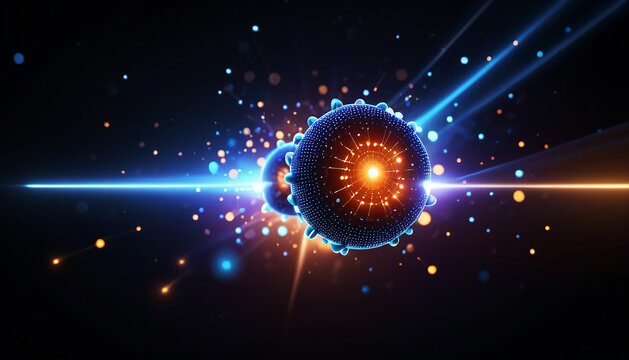 Radiant Quantum Core and Particle Burst