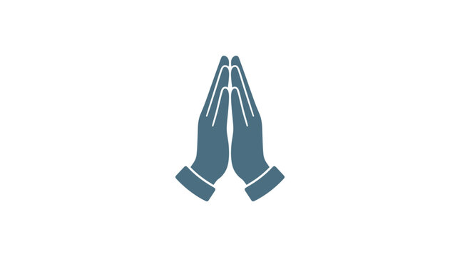 Praying hands icon symbolizing faith hope and gratitude in a simple clean design Vector