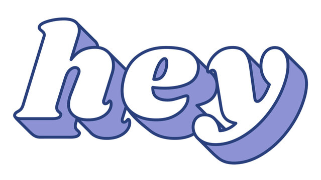 Retro hey text png bold shadow font typography