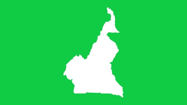 Cameroon map pop animation with green background