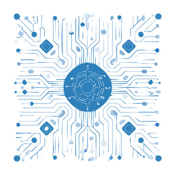 Blue gear vector pattern isolated