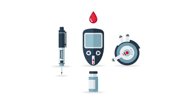 Diabetes monitoring kit and blood sugar meter.