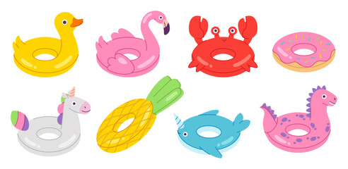Swim Ring Collection Summer Cartoon © Mykola Syvak