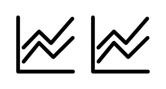 Line Graph Icon: Solid and Outline