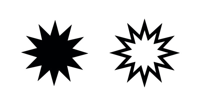 Explosion burst star icon, sudden impact or surprise symbol
