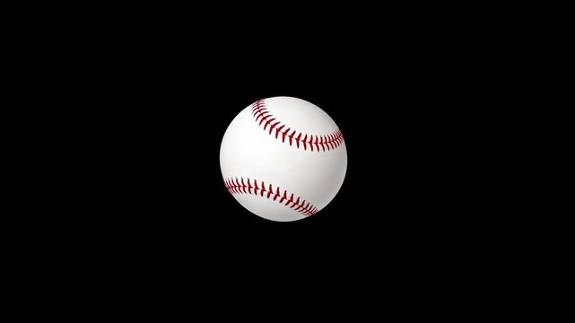 Classic  baseball spinning on  a black background