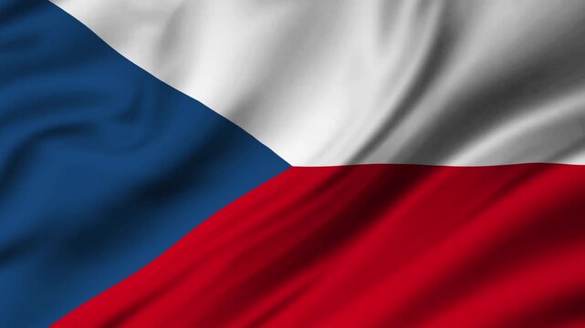 Czech Republic flag waving close up animation