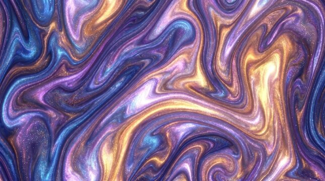 Vibrant purple, blue, and gold swirling marble pattern with glitter