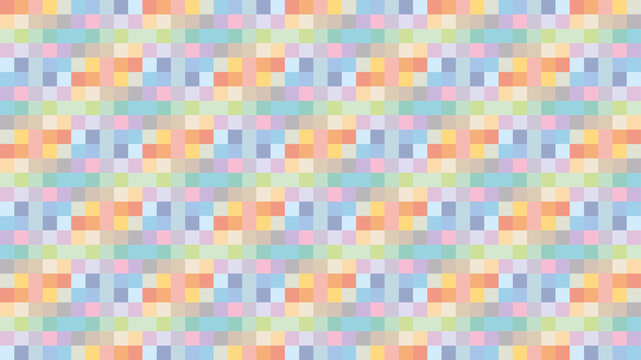 Pastel pixel mosaic seamless square pattern background.