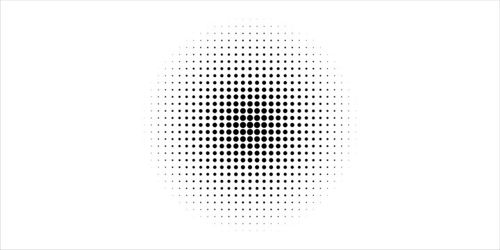 Abstract black halftone dot pattern with irregular organic shapes on white background. Vektor ini cocok untuk web, presentasi, iklan, teknologi, sport dan lain-lain