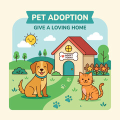 Fototapeta premium Pet Adoption Give A Loving Home In Garden