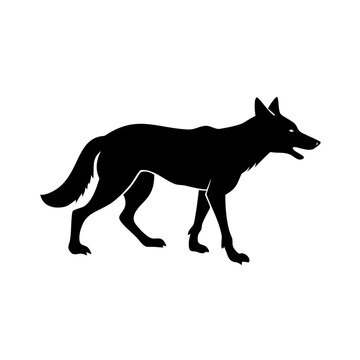 dingo icon silhouette illustration for wildlife and nature design