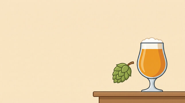 クラフトビールとホップを描いたベクターイラストです。
醸造所やビール文化をテーマにしています。
