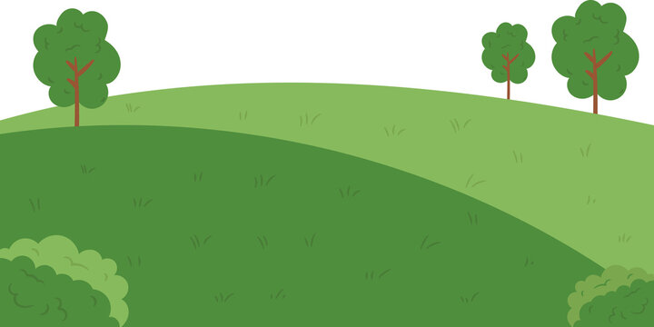Green Hill Landscape PNG Background