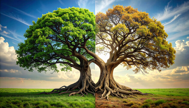 Dual tree seasons nature