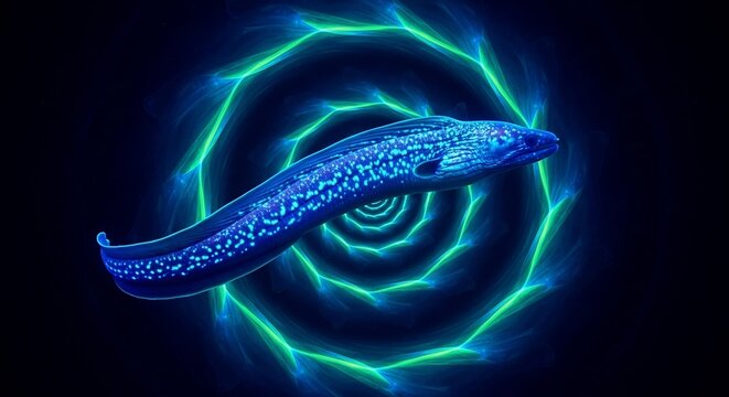 Electric eel underwater abstract