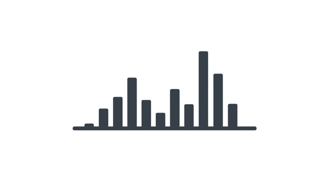 Abstract bar graph icon, financial data visualization, business analytics concept