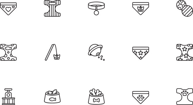 Electricity Meter, Energy Consumption, and Utility Bill Line Art Icon Set